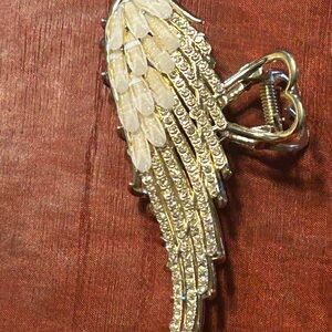 Gold Crystal Wing Hair Claw Clip